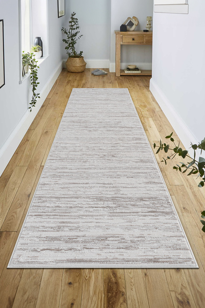 ANUTYA HOME Ekru Bej Yumuşak Bohem Özel Kesim Koridor Mutfak Salon Balkon Toz...