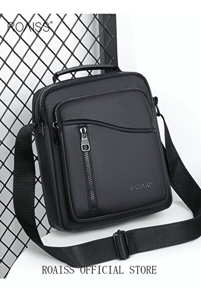 ROAISS حقيبة كروس بودي من الجلد الصناعي للرجال، حقيبة كتف مربعة الشكل، حقيبة ...