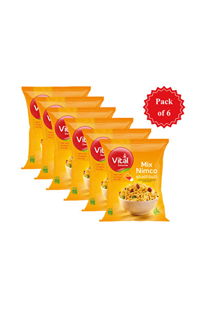 vital tea ميكس نيمكو - عبوة من 6 قطع، وجبة خفيفة باكستانية فاخرة، مقرمشة ومتب...