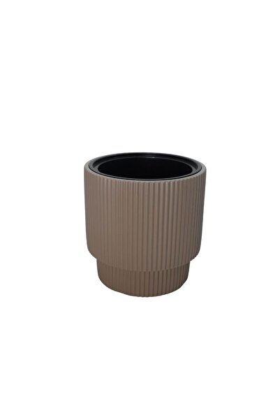 SERİNOVA Çizgili Silindir Saksı No:3