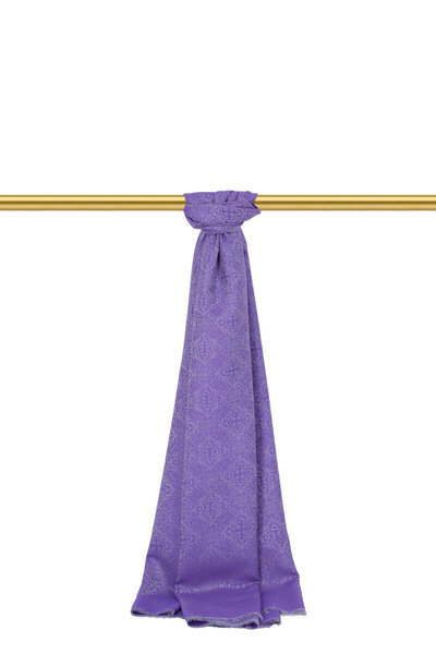 Bursa İpek Μεταξωτό σάλι με μοτίβο μωβ δαμασκηνός