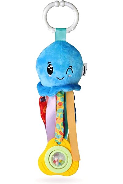 nuluv لعبة أخطبوط ناعمة للأطفال مع عضاضة وصوت خشخشة