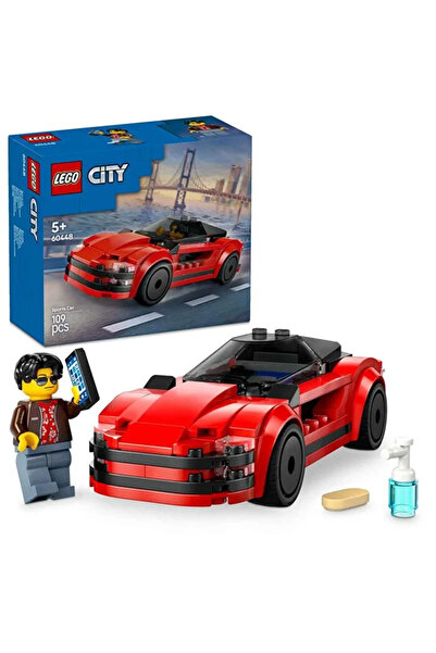 LEGO Oyuncak City Kırmızı Spor Araba Süper Araba Oyuncak Araç Seti 60448 (109 Parça)