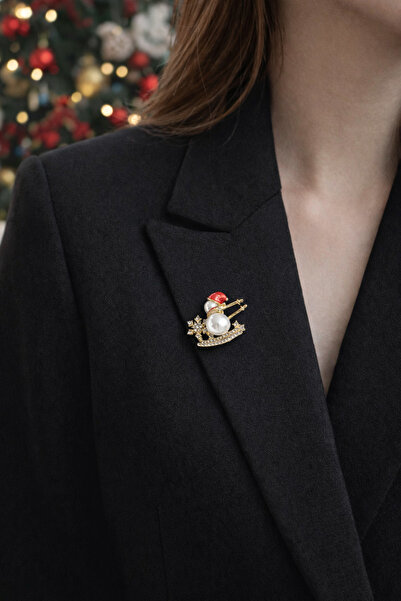 WHİTE ATELIER Yılbaşı Yeni Yıl Christmas Broş 2026