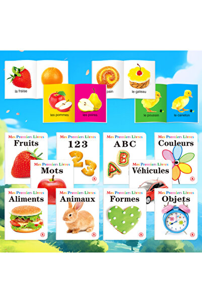 Choice مجموعة من عشرة كتب تعليمية فرنسية للأطفال الصغار - فواكه، حروف أبجدية،...