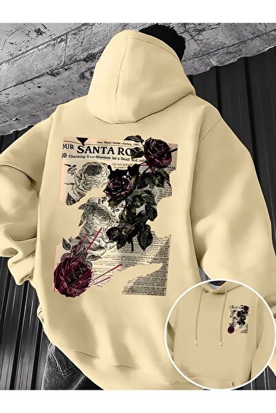 LORVANIY سويت شيرت UnisexROSE مطبوع 3 Thread K بغطاء رأس