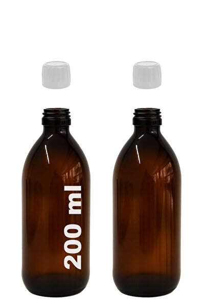 Afracam 200ml Round Medicine Syrup Bottle 200 Cc Amber Brown Glass Bottle wit...