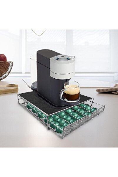 Generic درج كبسولات القهوة، 36 قطعة حامل كبسولات القهوة موفر للمساحة منظم مطبخ كبسولات القهوة