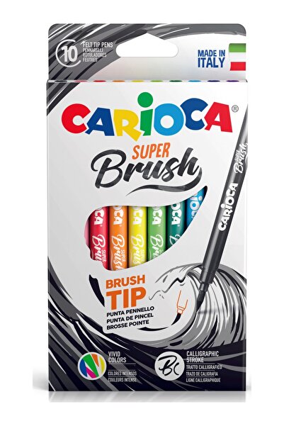 carioca Super Brush Felt Paint Marker 10 Colors 42937