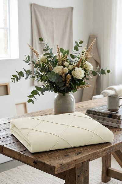 Mobpazar Başlık Kılıfı, Mimoza Yatak Başlık Kılıfı Krem