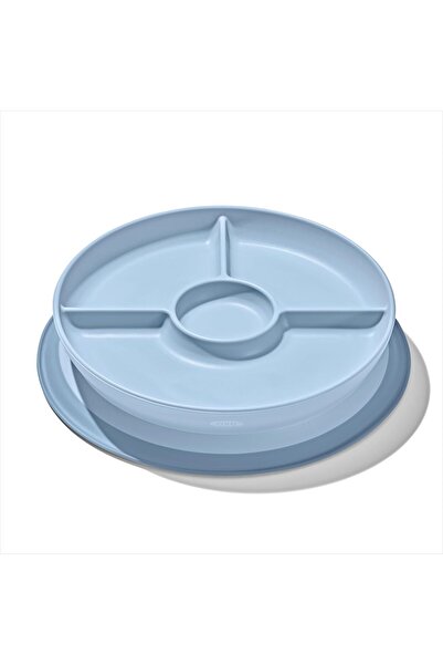 Oxo طبق مقسم مزود بخاصية التثبيت بالشفط للأطفال الصغار - لون الغسق