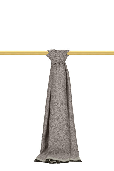 Bursa İpek Сірий дамаський візерунок, жакардовий шовковий шаль