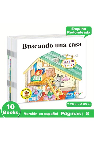 Choice 976-502C مجموعة واحدة من 10 كتب قصصية للأطفال باللغة الإسبانية، كتب تع...