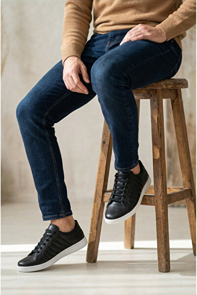 Hakiki Deri Erkek Günlük Sneaker – Bağcıklı Konforlu Casual Ayakkabı