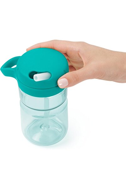 Oxo زجاجة ماء بغطاء لولبي للأطفال الكبار، لون أزرق مخضر، 12 أونصة