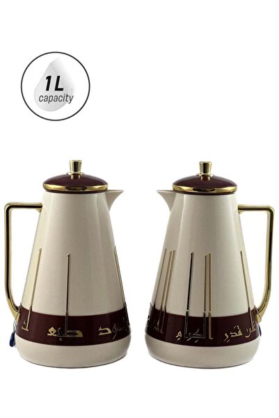 AVCI HOME MAKER ترمس شاي وقهوة من قطعتين من هوم ميكر - سعة لتر واحد لكل منهما...