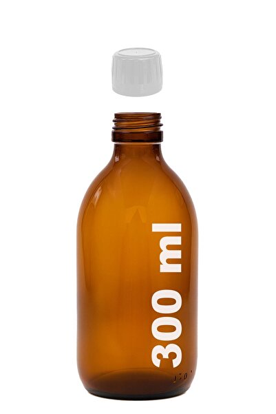 Afracam 300 ml Round Medicine Syrup Bottle 300 Cc Amber Brown Glass Bottle wi...