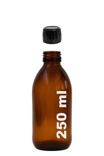 Afracam 250 ml Round Medicine Syrup Bottle 250 Cc Amber Brown Glass Bottle wi...