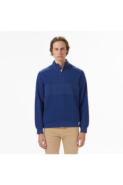 Lacoste Erkek Classic Fit Yarım Fermuarlı Lacivert Sweatshirt