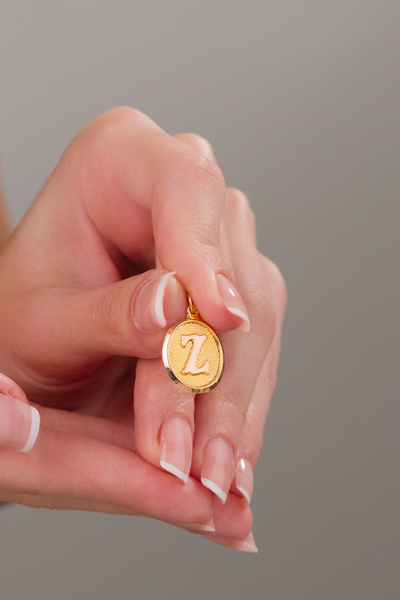 Zeynepli gold & jewelry 14 AYAR ALTIN RETRO Z HARFİ KOLYE UCU