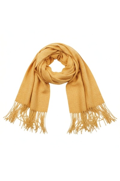 Antonio Women's scarf, Antonio, fringed pattern, yellow color