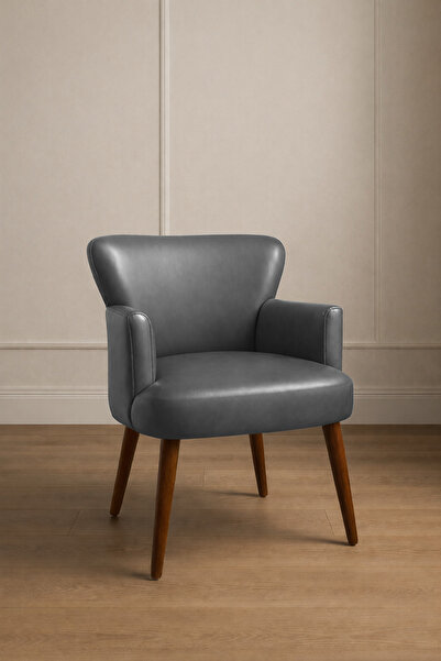 Azra Mobilya Roma Gri Deri Modern Berjer Koltuk | Tekli Koltuk – Şık ve Konfo...