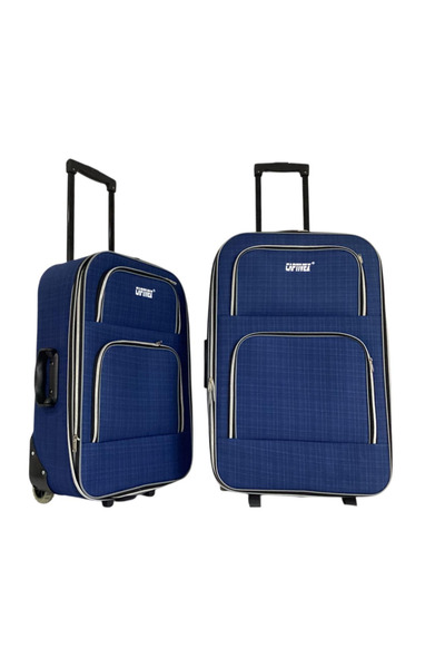 Captivex 2 Wheels-Bellowed-Very Lightweight 2 Pieces Fabric Suitcases Large and Medium Size