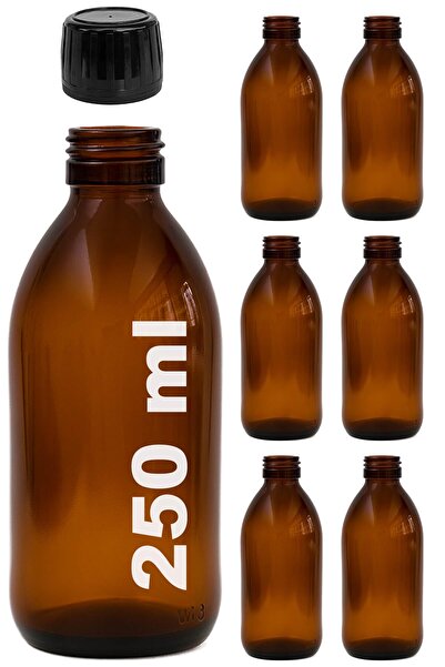Afracam 250ml Round Medicine Syrup Bottle 250 Cc Amber Brown Glass Bottle wit...