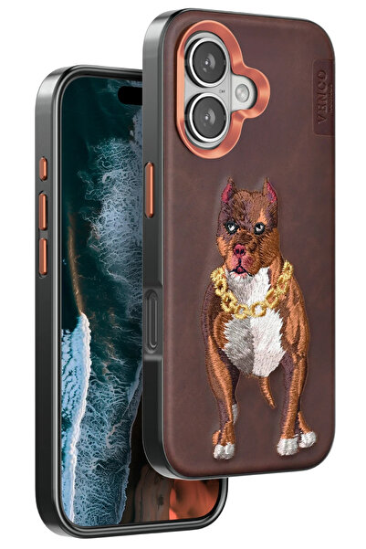 venco غطاء OZLSTOR لهاتف iPhone 16 بنمط دائم (95353) - بني