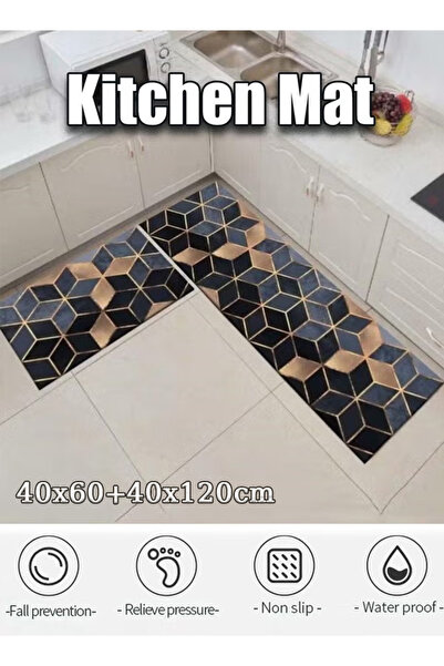 Generic Kitchen mat, kitchen floor mat, 3D geometric pattern, multi-purpose entry mat