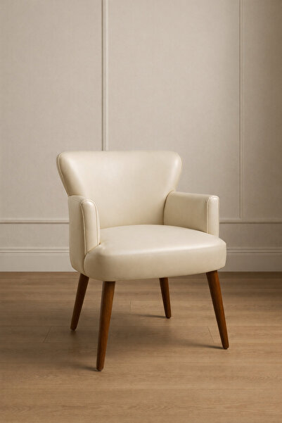 Azra Mobilya Roma Krem Deri Modern Berjer Koltuk | Tekli Koltuk – Şık ve Konf...