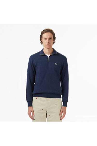 Lacoste Erkek Classic Fit Yarım Fermuarlı Lacivert Sweatshirt