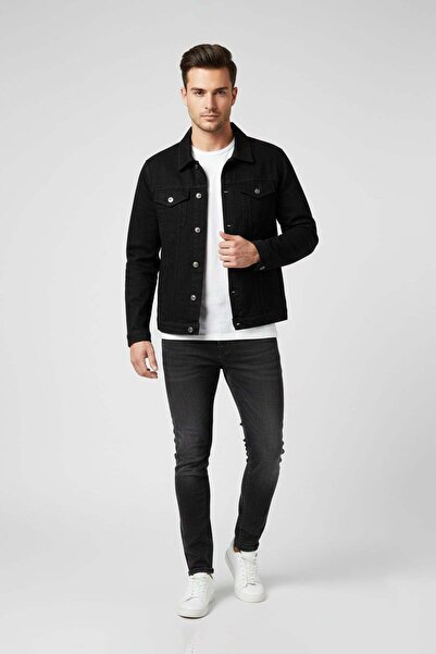 Fulla Moda سترة من الدنيم بجيوب وأزرار