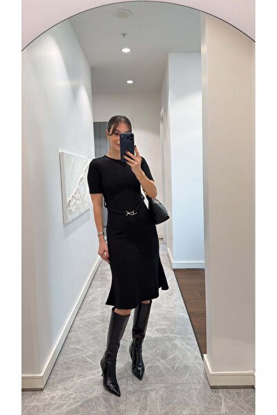 sinemkivanc co فستان من قماش سيلانيك مع حزام