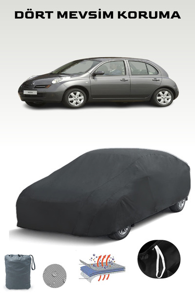 Breen Black Nissan Micra 5 Door 2003 - 2005 Car Tarpaulin, Auto Cover, Car Tent