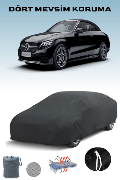 Breen غطاء سيارة مرسيدس سي-كلاس كابريوليه (A205) أسود اللون، موديلات 2016 - 2021، غطاء سيارة، خيمة سيارة