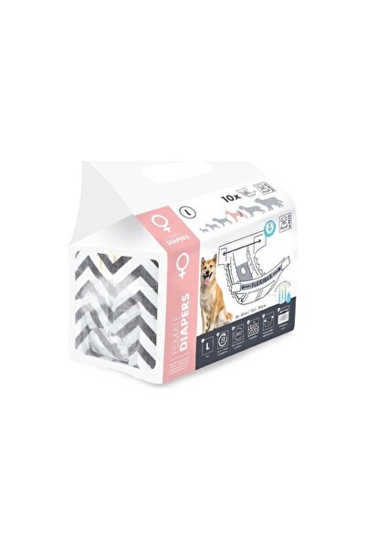 M-PETS DIAPERS DİŞİ KÖPEKLER İÇİN KÜLOT (L) 10LU