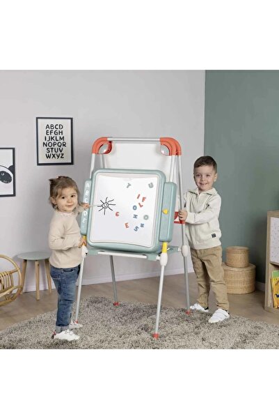 Muhcu Home مجموعة سبورة كتابة مغناطيسية تعليمية للأطفال ذات وجهين مع أرجل معدنية