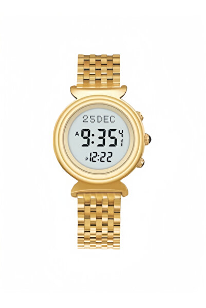 Al-Fajr Ladies' Stainless Steel Strap Digital Watch Water-Resistant Round Dial