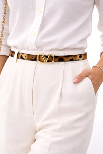 UCCELLO Thin Women's Belt with V Buckle – Stylish and Elegant Thin Belt