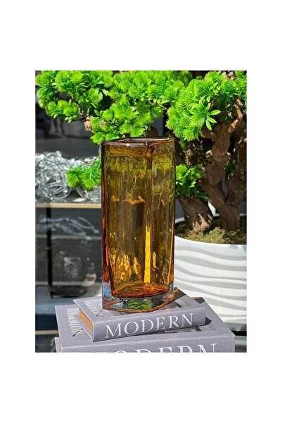 Home İTHAL REZ KARE AMBER CAM VAZO BÜYÜK