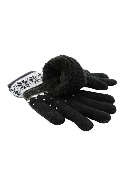 Antonio Women's gloves, Antonio, plush inner lining, black color, one size