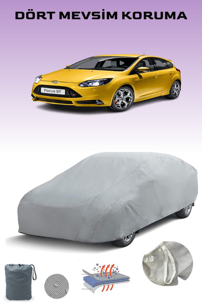Breen Gray Ford Focus St 5 Door 2012 - 2014 Car Tarpaulin, Auto Cover, Car Tent