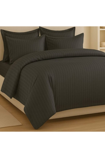 OEM Damask bed linen for double bed 2 people Dreamelle, 6 pieces, Finet, Anthracite