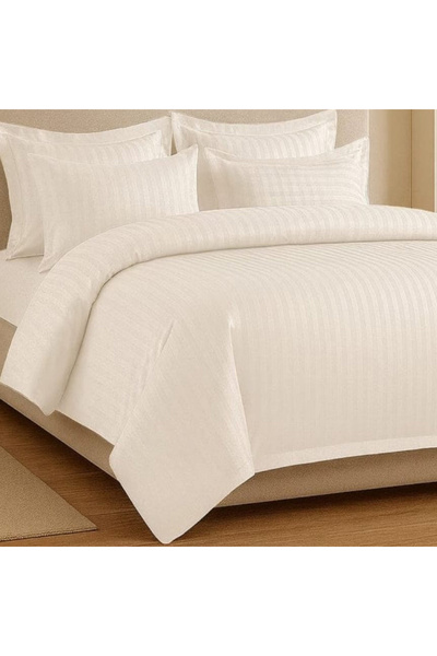 OEM Damask bed linen for double bed 2 people Dreamelle, 6 pieces, Finet, White