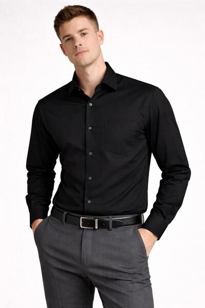 BELGER Long Sleeve Regular Fit Men's Shirt with Pockets