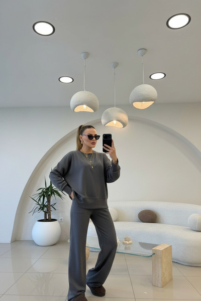 YAKAMEL طقم رياضي نسائي طويل الأكمام بخصر مرتفع من المودال