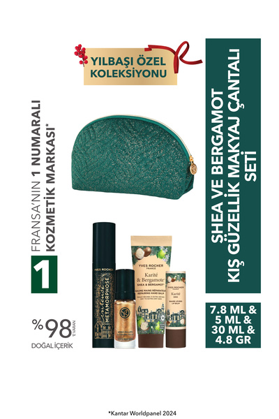 Yves Rocher Shea ve Bergamot Kış Güzellik Makyaj Çantalı Seti