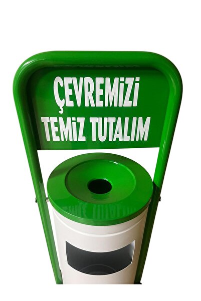 ÖZHEMMEKLER Dış Mekan 4 Ayaklı Küllük Hazneli Metal Çöp Kovası (115x30)