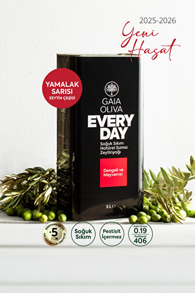 Gaia Oliva Everyday Yamalak Sarısı 5 lt Natürel Sızma Zeytinyağı (Yeni Hasat)